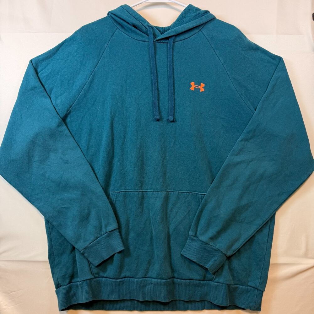 Under Armour Rival Fleece Mountain Hoodie Teal Mens Size XL